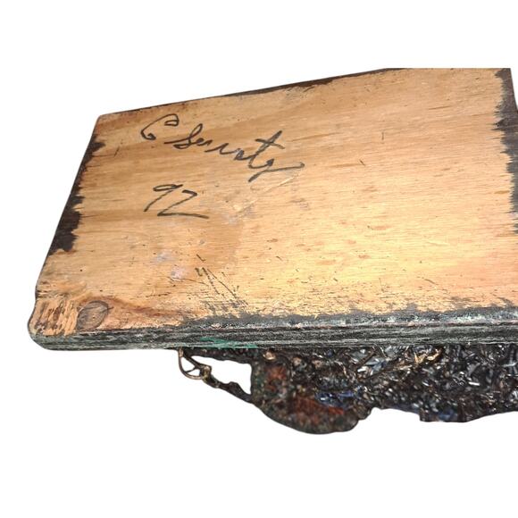 Artist C. Serraty Wire Sculpture Cowboy On A Horse With Lasso Signed - Picture 8 of 9